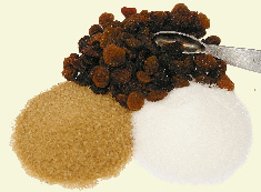 raisins and sugar
